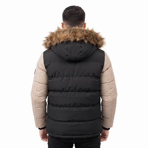 Chaqueta de Pana para Hombre de la Mejor Calidad, Diseño de Paneles en Dos Tonos, Forro de Piel Sintética, Cálida y Aislante, Parka de Invierno, Venta al Por Mayor - Product Image 2