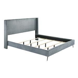 Cabecera Tapizada Mavela King Size Azul, Panel de Corduroy de Alta Calidad, Accesorio de Cama Premium - Product Image 4