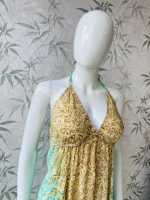 Nouvelle Arrivée Robe Bohème Indienne en Soie Florale Longueur Genou Lavable Taille Naturelle Taille Unique Cadeau pour Elle