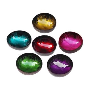 Cuencos de Coco Lacados Pintados a Mano, de Concha Natural, Ecológicos, Personalizables, para Camping, Regalo Decorativo, Cuencos Duraderos de Vietnam - Product Image 3