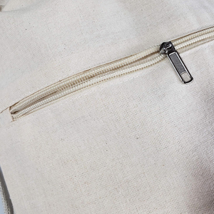 Plain Dyed Cotton <b>Drawstring</b> <b>Backpack</b> With Zipper Pocket Portable Woven Sport Bag Best Price Wholesale OEM Supplies - Product Image 5