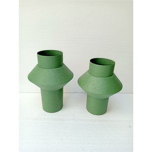 Wholesale Nordic Green Metal <b>Vase</b> Textured Decorative Flower <b>Vase</b> Vintage Tabletop Metal Pot for Wedding & Event Decoration <b>Vase</b> - Product Image 5