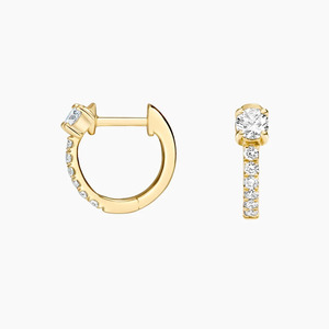 <b>Hinged</b> <b>Hoop</b> Diamond Drop <b>Earrings</b> - Product Image 2