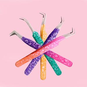 Kit de pinces d'extension de cils 6 pièces de haute qualité en acier inoxydable Logo personnalisé différentes couleurs durables - Product Image 5