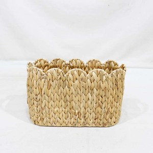 Hot Selling Natural Water Hyacinth <b>Straw</b> Rectangle Storage <b>Basket</b> Beige Color Rustic Organizer for Home Use - Product Image 5