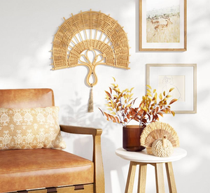 บ้านตกแต่งคอลเลกชันหวายธรรมชาติจักสานวงกลมผนังประติมากรรมแขวนตกแต่งหวายเด็กแขวนผนัง - Product Image 6