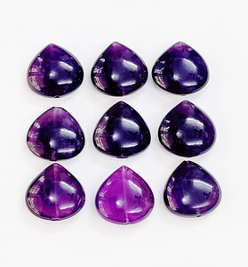 Cabujón de amatista perforado de calidad AAA en forma de corazón de 20*20 mm, piedra preciosa suelta de amatista natural para la fabricación de joyas. - Product Image 2