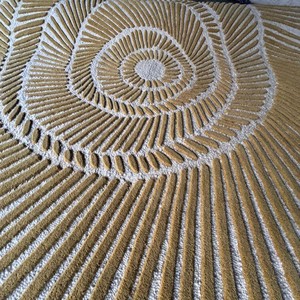 Tapis de luxe rond à motif spirale, beige neutre, tufté à la main, texturé, tapis contemporain doux pour salon, chambre à coucher, décoration intérieure - Product Image 2