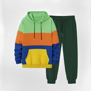 Ropa Deportiva de Primera Calidad, Conjunto Deportivo de Dos Piezas Unisex con Capucha, Transpirable, de Felpa Técnica, con Estampado Sólido, para Gimnasio y Entrenamiento - Product Image 4