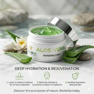 Producto para el Cuidado de la Piel HerboGate, Crema Revitalizante de Aloe Vera para Todo Tipo de Piel, Uso Diario, Crema Facial Herbal, Crema Revitalizante de Aloe Vera - Product Image 5
