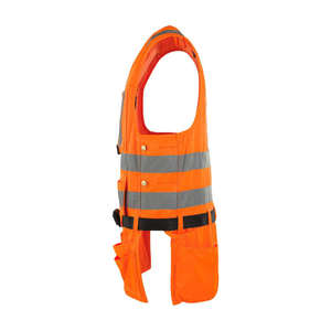 Gilet de travail multi-poches avec logo personnalisé, gilet de sécurité réfléchissant en polyester, uniforme pour le personnel des supermarchés, entrepôts, gilets pour les bénévoles - Product Image 3