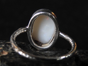 Australian Solid <b>Opal</b> Bezel Setting Wedding <b>Ring</b>-<b>Silver</b>-October Birthstone-5US Size-Handmade Jewelry Gift for Her-PMEGEMSBEADS - Product Image 6