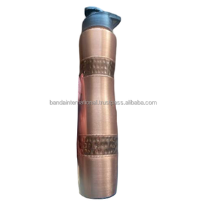 Botella de Cobre Puro con Acabado Pulido, Hecha a Mano en India, Beneficios para la Salud, Botella de Cobre para Beber Agua - Product Image 3