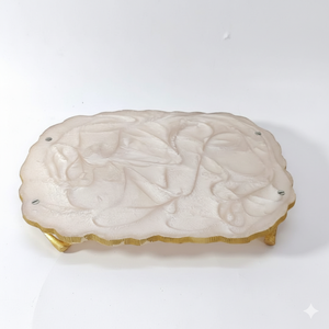 Bandeja de Servicio Decorativa de Lujo con Asa de Metal Dorado para Té, Café, Bocadillos, Desayuno, Plato Moderno para Mesa de Comedor - Product Image 4