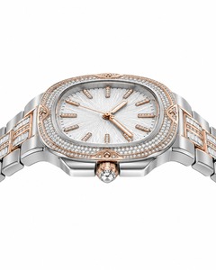 Luxury Women's Analog Quartz <b>Watch</b> With <b>Diamond</b> Accents Square Case Stainless Steel Band - Product Image 2