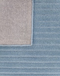 Tapis moderne bleu tufté à la main, tapis en laine texturée douce, tapis contemporain minimaliste, tapis de sol de luxe fait main - Product Image 2