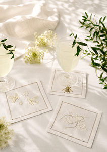 Wild Meadow Flowers Handmade Embroidery on Natural Linen <b>Square</b> Modern Luxury Dining <b>Tablecloth</b> Durable for Weddings & Events - Product Image 1