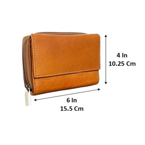 New Style Hot Selling Real Handmade Crunch Leather Small <b>Wallet</b> Stylish Casual Full Grain Leather Classy <b>Cute</b> Clutch for Womens - Product Image 2