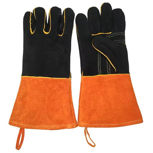 Split Cowhide Leather Long Cuff Double Palm Heat Resistant Welding Gloves for TIG MIG ARC Welding - Product Image 1