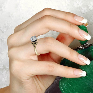 แหวนเพชรเม็ดเดี่ยวทรงเซลติกน็อต ทอง 10k/14k/18k ดีไซน์สวยงาม พร้อมใบรับรอง IGI สำหรับผู้หญิงและเด็กผู้หญิง - Product Image 5