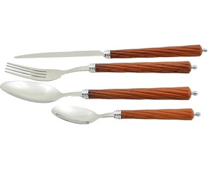 Juego de Cubiertos de Metal Premium con Mango de Madera, Juego de Cubiertos de Acero Inoxidable, Cuchara, Tenedor y Cuchillo, Juego de Cocina Elegante - Product Image 6