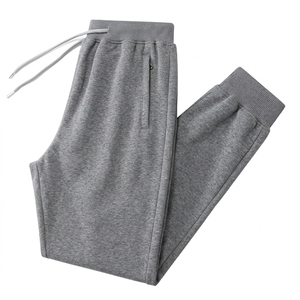 High Quality Autumn Winter Jogging Cotton Polyester Customized Plus Fleece Drawstring Cuffed Pant Customized Sweatpants <b>Men</b> - Product Image 5