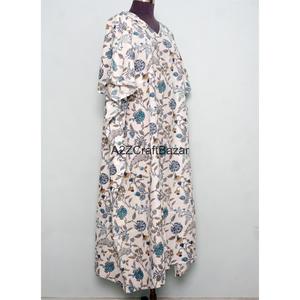 Vestido Kaftán Maxi Informal de Algodón Ecológico Hecho a Mano, Estilo Indio Vintage, con Cuello en V y Estampado Floral, para Mamás, Ropa de Playa, Ropa de Dormir - Product Image 5