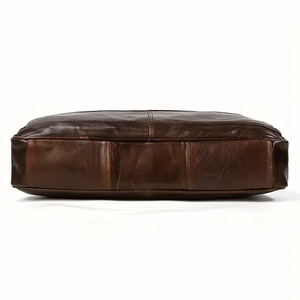 Bolsos de cuero genuino para portátiles, bolsos de cuero elegantes y a la moda para hombre, de la mejor calidad, con logotipo personalizado, bolso de viaje de cuero de lujo. - Product Image 3