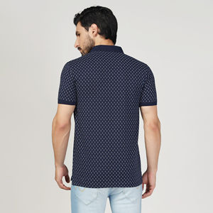 Polo personnalisé à motif micro-points pour homme, manches courtes, respirant, en polyester, pour le golf, décontracté, imprimé, fourniture en gros OEM - Product Image 3