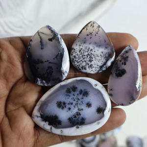 Vente en gros de cabochons en agate dendritique 100% naturelle, pierre précieuse en quartz blanc, approvisionnement en vrac pour la fabrication de colliers, bijoux, opale, cristal - Product Image 1