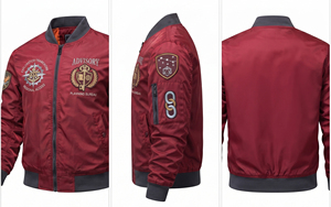 OEM Custom Manufacturer Bomber <b>Jackets</b> Men Embroidered Patch Full <b>Zip</b> <b>Up</b> <b>Jackets</b> Cotton Polyester Shell Material Winter <b>Jacket</b> - Product Image 4