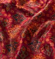 Tissu brocart 100 % polyester organique à séchage rapide 120 g/m² motif oriental vintage tissé pour vêtements, décoration intérieure et robes de mariage