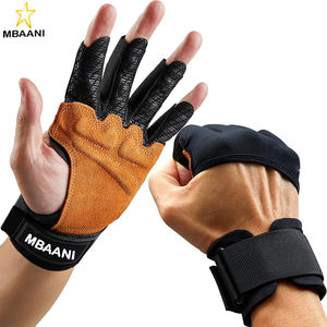 Guantes de Entrenamiento, Guantes de Piel de Vacuno Acolchados Resistentes para Levantamiento de Pesas con Soporte para Muñeca, Protección Completa de la Palma y Agarre de Silicona para Gimnasio - Product Image 1