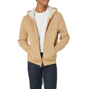 Sudadera con capucha de forro polar Sherpa premium para hombre, con cremallera completa, cálida y térmica, para invierno, uso casual, fabricación al por mayor - Product Image 1