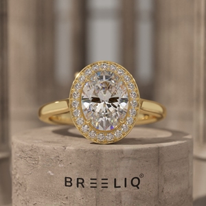 2CT Oval Halo Diamond Engagement Ring 14K Gold <b>Bridal</b> Ring Pave Setting Lab Grown Diamond Custom Jewelry Manufacturer - Product Image 1