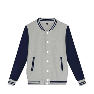 Veste universitaire unisexe noire et blanche, coupe classique, couleur unie, style preppy, col rabattu, simple boutonnage, en polyester - Product Image 4