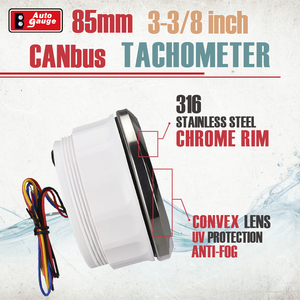 Nouveau tachymètre-compteur horaire LED CANbus noir super blanc de 85 mm (3 3/8 pouces) 3000 tr/min 12V/24V pour camions, bus et voitures - Product Image 6