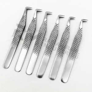 RMI Diamond Grip Stainless Steel Precision 10mm 90 Degree <b>Boot</b> Volume Eyelash Extension Tweezer Customized Full Polish - Product Image 3