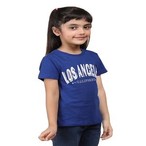 T-shirt à col rond 100% coton personnalisé pour filles disponible dans différentes méthodes et matériaux d'impression main à vendre - Product Image 1
