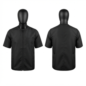 Chaqueta de Barbero Blackhardson Premium, Transpirable, Unisex, de Poliéster Twill, 280 GSM, Color Borgoña, Cuello Alto, Logotipo Grabado - Product Image 1