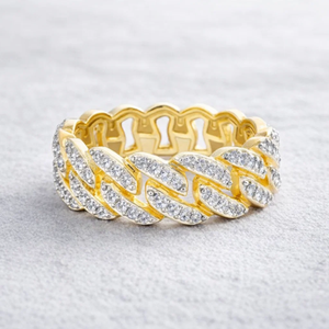 Anillo de Hombre de Oro Amarillo Sólido de 10K con Diamante Redondo Natural de 7MM, Estilo Cubano, para el Anillo de Compromiso o Aniversario, Joyería Personalizada de 0.72 Ct - Product Image 3