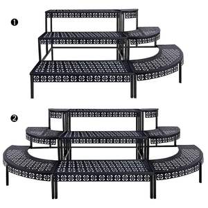 Grand support à plantes en métal à 3 niveaux, style escalier, étagère de présentation de jardin, support de pot de fleurs robuste, rangement à bas prix pour plantes de grande taille - Product Image 6