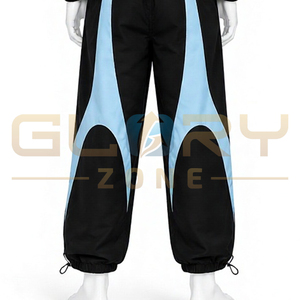 Ensemble de survêtement unisexe personnalisé à blocs de couleur, à capuche, manches longues, fermeture éclair frontale, coupe ample, style streetwear et sportswear, collection Printemps - Product Image 5