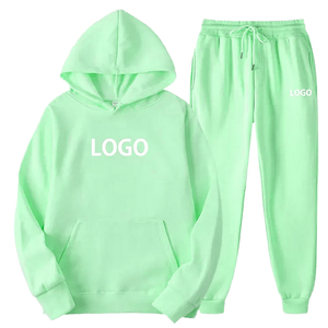 ผู้ผลิตชุดวอร์มลำลองแบบมีฮู้ดผูกเชือกสำหรับผู้หญิง ผ้าฝ้าย 100% สำหรับฤดูหนาว ชุดจ็อกเกอร์ ชุดกีฬา ขายส่ง - Product Image 1