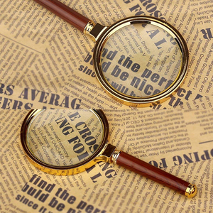 Loupe de lecture vintage à double verre 3X haute puissance, loupe de poche en métal, accessoire de bureau de style rétro - Product Image 5