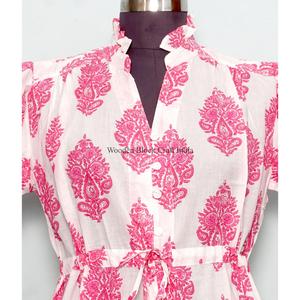 Vestidos de Playa Cortos de Verano para Mujer, Estilo Único, Hechos con Algodón Suave de Primera Calidad, Vestido de Manga Corta para Mujer - Product Image 4