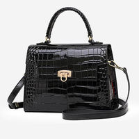 Sac à main personnalisable en cuir véritable pour femme, nouvelle collection 2025, style minimaliste, motif crocodile en cuir de vachette, avec bandoulière double