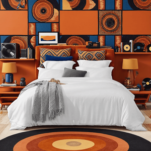 Affascinante Set Copripiumino Oversize Bianco e Rosa in Tinta Unita per Studenti, per Creare un Letto Accogliente - Product Image 1