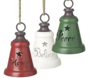 Ornement de Noël en métal moderne en forme de cloche suspendue, taille et couleur personnalisables, vente en gros d'usine pour la décoration intérieure - Product Image 3