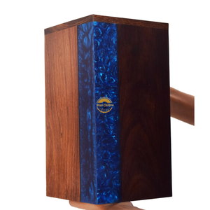 Ocean Inspired Resin & Natural Wood Cremation Urn Handmade Blue Wave Funeral Ashes <b>Box</b> by AYAANS - Product Image 6